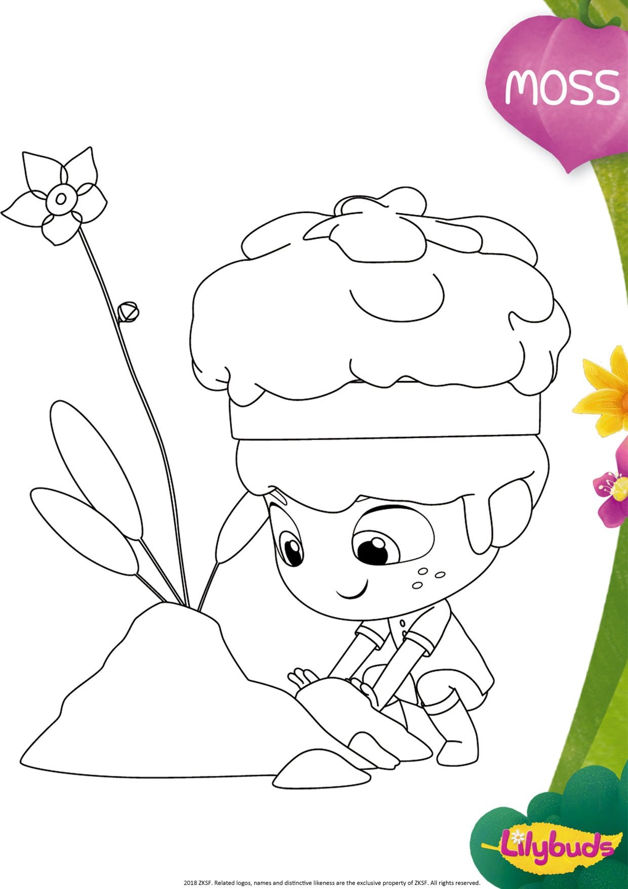 Moss coloring sheet(Lilybuds) image
