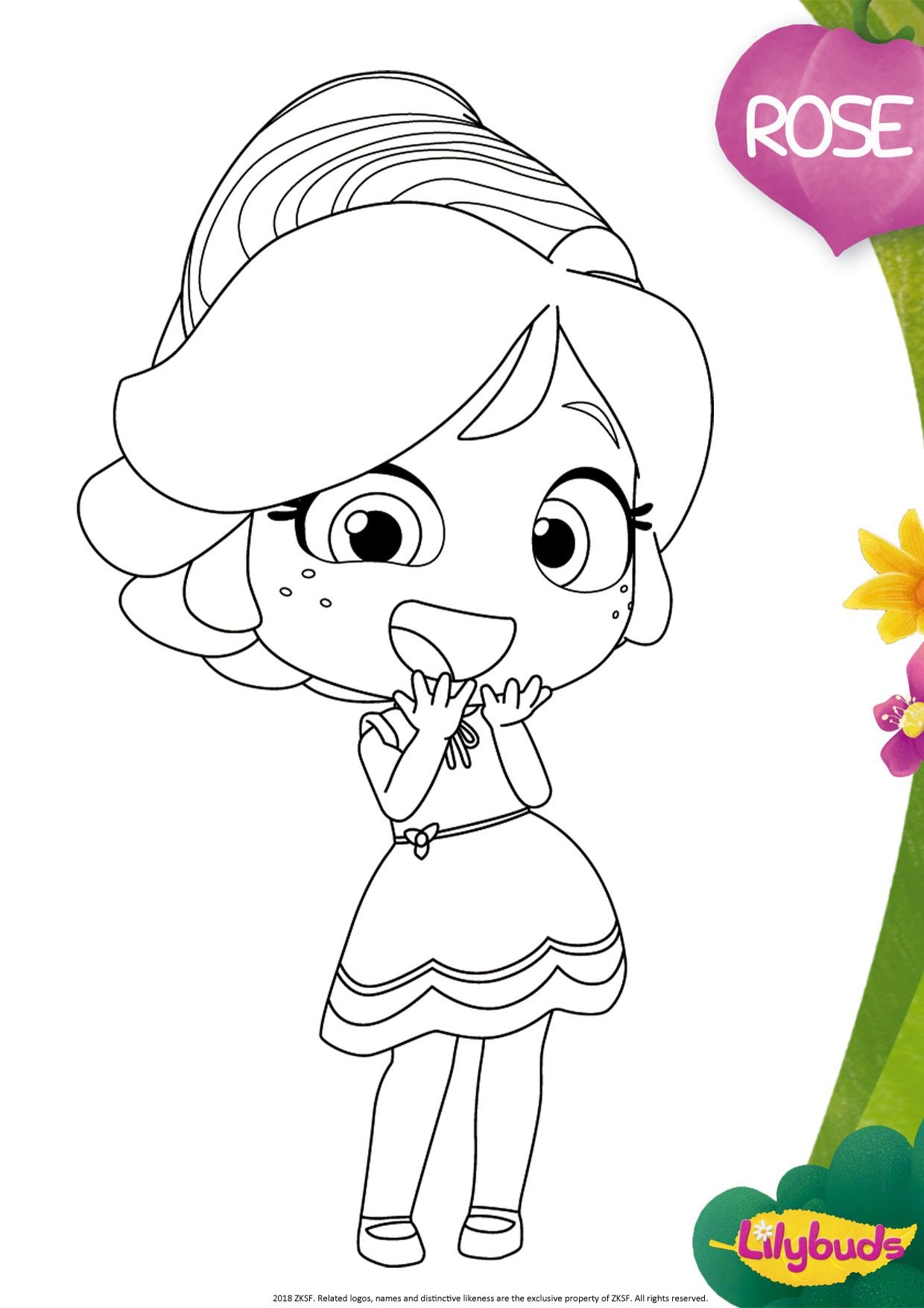 Rose coloring sheet(Lilybuds) image