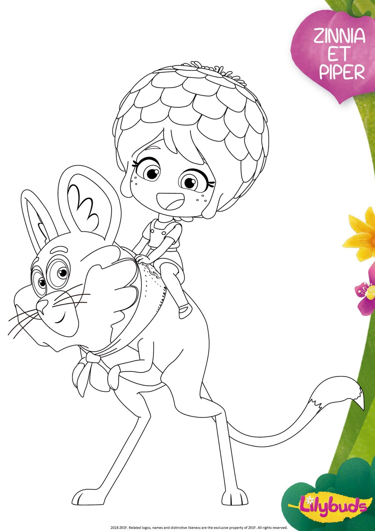 Zinnia and Spearmint coloring sheet(Lilybuds) image