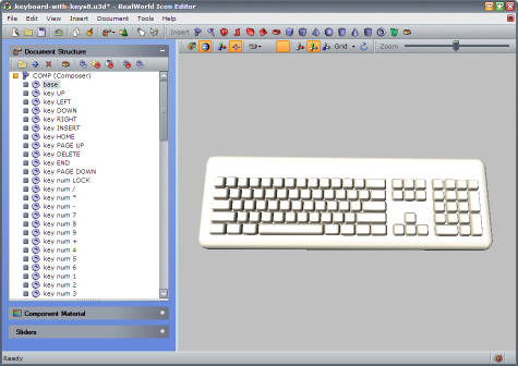 An unfinished keyboard model