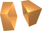 Cube surface cut in half