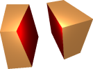 Cube volume cut in half