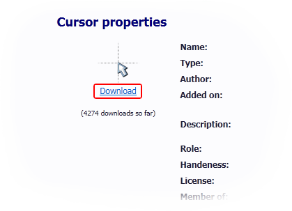 If you are having trouble downloading cursors, right-click on cursor's file 