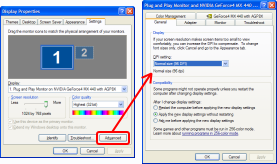 Switching DPI in Windows XP