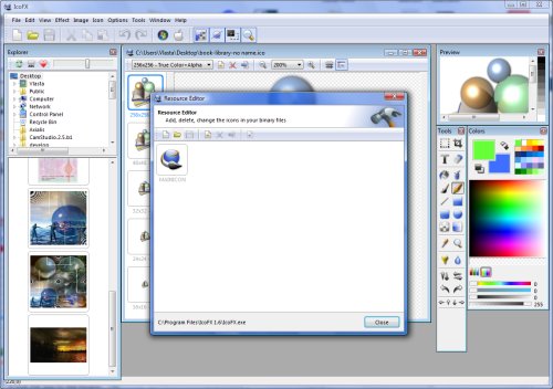 IcoFX 1.6 modifying icons in an executable file