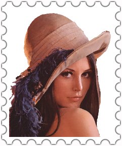 Lena with post stamp border