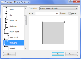 Assigning operations to mouse gestures.