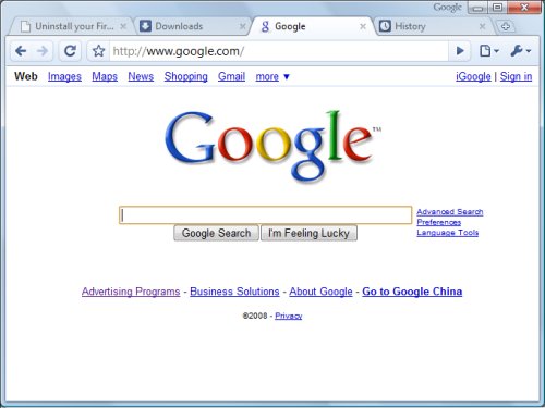 Tabbed document interface in Google Chrome