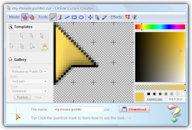 Online cursor editor screenshot