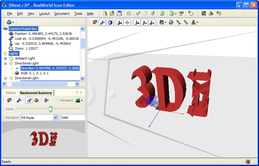 Turning 3D text model into image