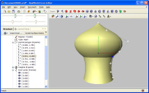 Surface created by revolving NURBS curve around Y axis