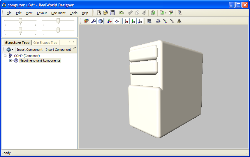A computer case 3D model created in RealWorld Icon Editor