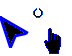 Black Arrow With Blue Outline Full Cursor Set thumbnail